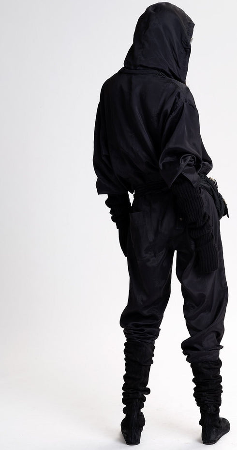 Silk Hooded Flight Suit black